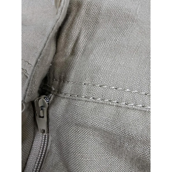 Larry Levine Pants Women Size 12 Beige‎ Wide Leg Straight Linen Blend Casual - Picture 7 of 14
